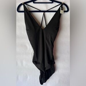 Azura Australia Black V-Neck Swimsuit size 8‎ NEW
